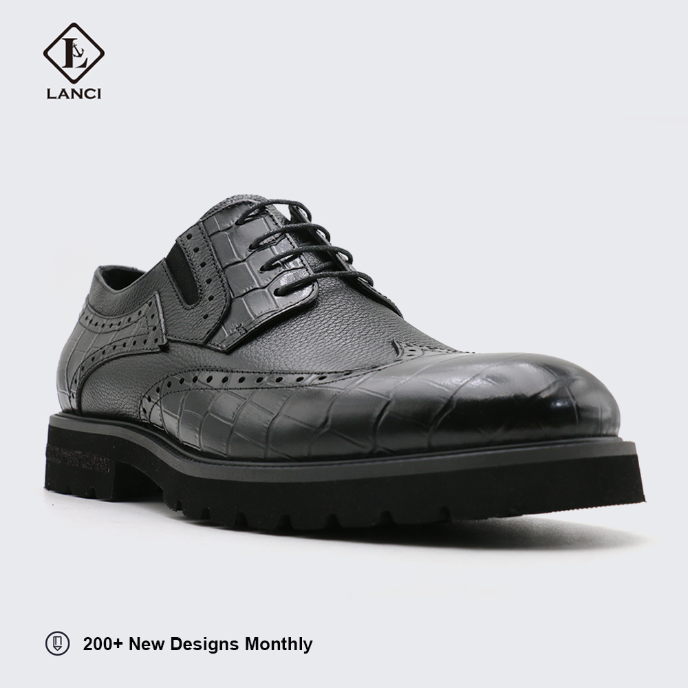 custom cow leather chunky dress Derby shoes for men